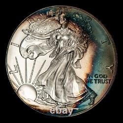2000 1 oz Silver American Eagle PQ Rainbow Pattern Toning BU SKU-E3435