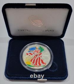 2000 American Silver Eagle Colorized (Both Sides) 1 oz. 999 Silver Coin withBox