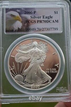 2000-P Silver Proof Eagle PCGS PR70DCAM-Rare Eagle Label