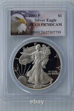 2000-P Silver Proof Eagle PCGS PR70DCAM-Rare Eagle Label