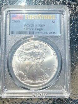 2000 Silver American Eagle PCGS MS69 FIRST STRIKE