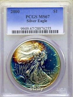 2000 Silver Eagle PCGS MS 67 Rainbow Blue Monster Pedigree See Desc