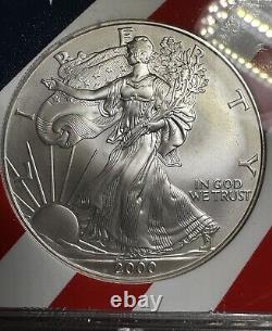 2000 eagle silver dollar MS 69/1. Oz Fine Silver