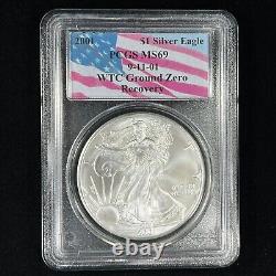 2001 $1 MS69 PCGS WTC 9-11 Ground Zero Recovery American Silver Eagle