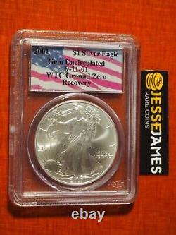 2001 $1 Silver Eagle Pcgs Gem Uncirculated World Trade Center Wtc Recovery 9/11