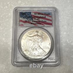 2001 GEM Uncirculated 9-11 WTC Ground Zero Recovery 1 oz 1$ Silver Eagle. 999