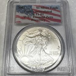 2001 GEM Uncirculated 9-11 WTC Ground Zero Recovery 1 oz 1$ Silver Eagle. 999