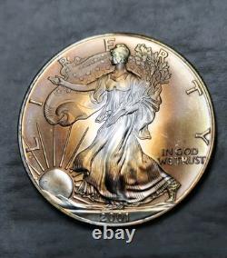 2001 Unc American Silver Eagle 1 Troy Oz. 999 Fine Silver Beautiful Tone