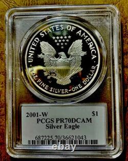 2001 W Pop 16 Proof Silver Eagle Pcgs Pr70 Mercanti Variety 687 # Ner Stock, Ksh