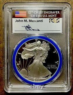 2001 W Proof Pop 72 Sliver Eagle Pcgs Pr70 Rare Mercanti Engraver Series # Mks