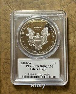 2001 W Proof Silver Eagle Pcgs Pr70 Dcam $800.00 John Mercanti Item # Smd1
