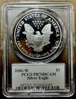 2001 W Silver Eagle Proof Mercanti Pop 16 Pr70 Rare Variety # Nea