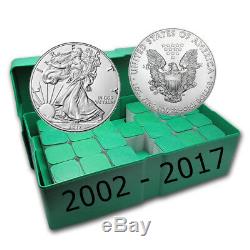2002 2017 Opened Monster Box of BU American Silver Eagles 500 Coins