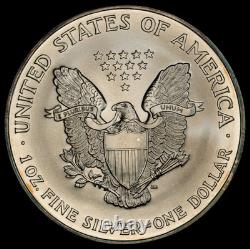 2002 American Silver Eagle Ase Pcgs Unc Detail Qc Rainbow Toned Trueview