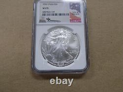 2002 American Silver Eagle Ngc Ms70 John Mercanti Signed