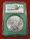 2002 Early Production Silver American Eagle Green Core NGCX 9.9