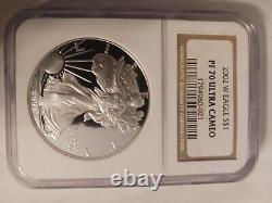 2002 W SILVER EAGLE NGC-CERTIFIED Pf 70 ULTRA CAMEO