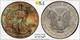 2004 American Silver Eagle Ase Pcgs At Unc Detail Qc Rainbow Toned Trueview