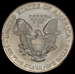 2004 American Silver Eagle Ase Pcgs At Unc Detail Qc Rainbow Toned Trueview