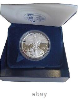 2004 W 2005 W $1 Silver Eagle Proofs 1 Ounce deep cameos highly reflective boxed