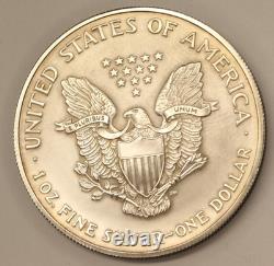 2005 1 oz Silver American Eagle Subtle Violet Rim Toning BU
