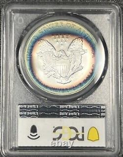 2005 MS69 American Silver Eagle Rainbow Toned PCGS Trueview