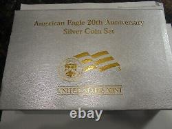 2006 20th Anniversary American Silver Eagle Dollar 3 Coin SET. 999 Fine Silver