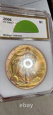 2006 PCI Toned American Silver Eagle Bullseye Monster. 999