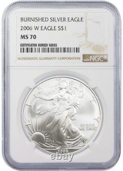 2006-W Burnished Silver Eagle NGC MS70