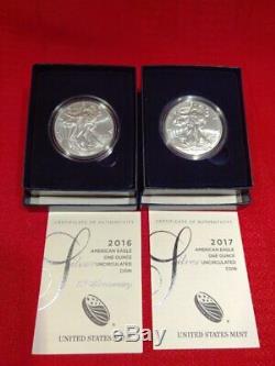 2006-w Thru 2019-w U. S. Burnished American Silver Eagles Coins Complete Set