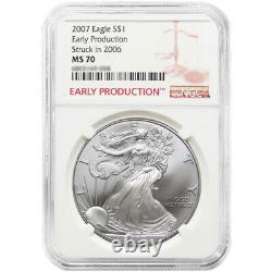 2007 $1 American Silver Eagle NGC MS70 Early Production Label