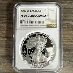 2007-w / Proof Silver Eagle Ngc Pf70 Ultra Cameo Classic Brown Label