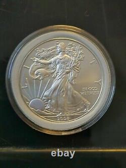 2008 Silver American Eagle. 1oz Silver. BU Condition. Lot Of 5 In Capsule