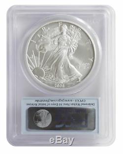 2008-W 1oz Burnished Silver American Eagle Reverse of 2007 MS69 PCGS FS Flag