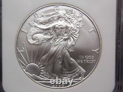 2008 W American Burnished Silver Eagle REVERSE of 2007 NGC MS69 #074 ECC&C