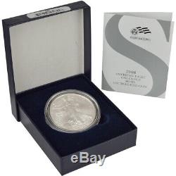2008-W American Silver Eagle Uncirculated Collectors Burnished Coin Reverse 2007