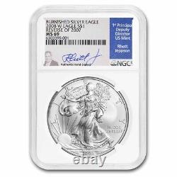 2008-W Burnished Silver Eagle MS-69 NGC (Rev'07, Jeppson) SKU#257938