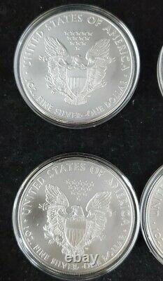 2009 -5 count 1 oz. 999 Silver-American Silver Eagles in Capsules. BU Bullion$