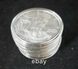 2009 -5 count 1 oz. 999 Silver-American Silver Eagles in Capsules. BU Bullion$