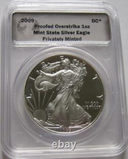 2009 DANIEL CARR Proof Overstrike AMERICAN SILVER EAGLE COIN Mintage 800 Only
