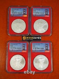 2011 2012 2013 2014 (s) Silver Eagle Ngc Ms69 Struck At San Francisco 4 Coin Set