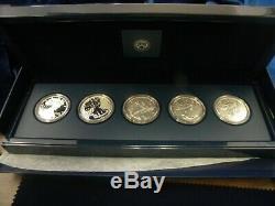 2011 25th Anniversary Silver American Eagle 5-Coin Set U. S. Mint COA