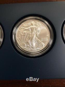 2011 American Eagle 25th Anniversary Silver 5 Coin Set Display Box & COA