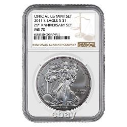 2011 S 25th Anniversary Set Silver Eagle NGC MS70