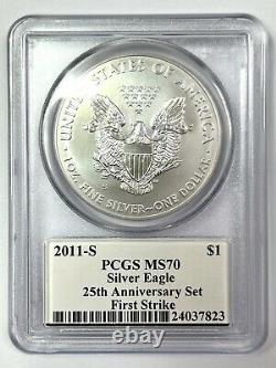 2011-S American Silver Eagle 1oz. 999 ASE 25th Anniversary PCGS MS 70