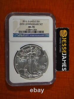 2011 S Silver Eagle Ngc Ms70 From The 25th Anniversary Set Label