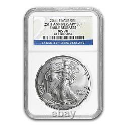 2011 Silver Eagle MS-70 NGC (25th Anniv, Early Releases) SKU#61301