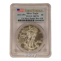 2011(W) American Silver Eagle First Strike PCGS MS 70 US Mint Sealed Box #18 5A