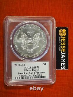 2011 (s) Silver Eagle Pcgs Ms70 Struck At San Francisco Whitley Signed Label