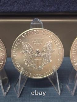 2012 American Silver Eagle (Five) 1 Troy Ounce. 999 Fine Silver Bullion